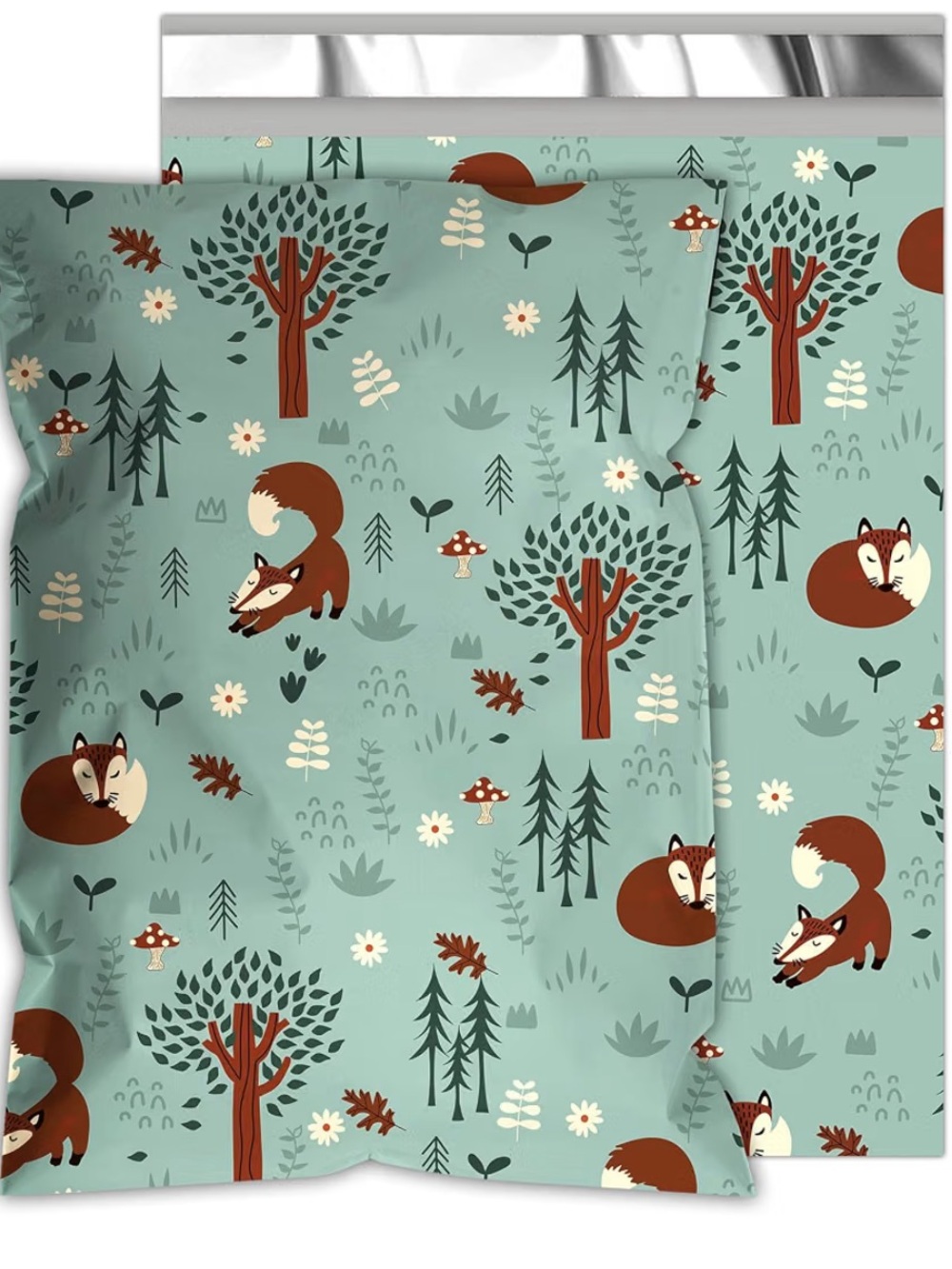 New Forest Fox Printed Bedding Set - Sage Green 10 ct
